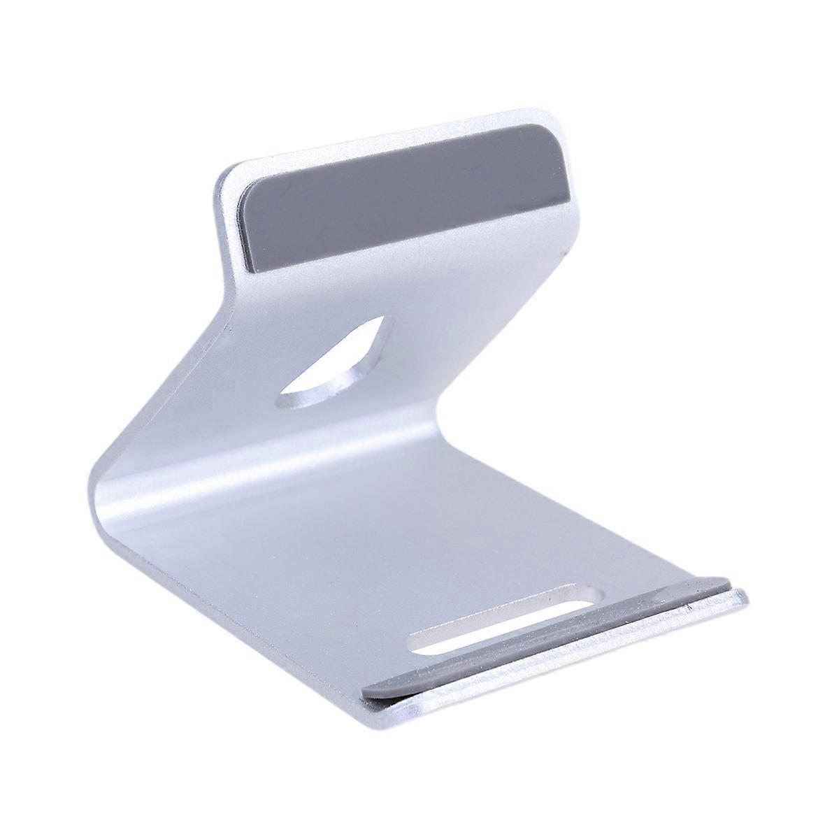 Metal Phone Stand Silver Square Base Aluminum Alloy Cellphone and Tablet Support Office Use Frees Hands Watching 1Set