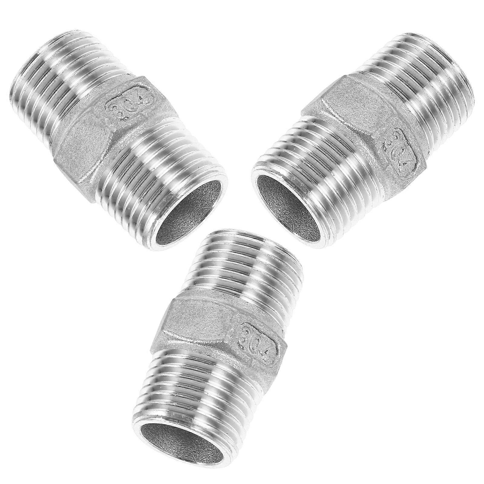 Pipe Conversion Connector Oil And Water Pipe Adapter Maintenance Technicians Stainless Steel 3Pcs