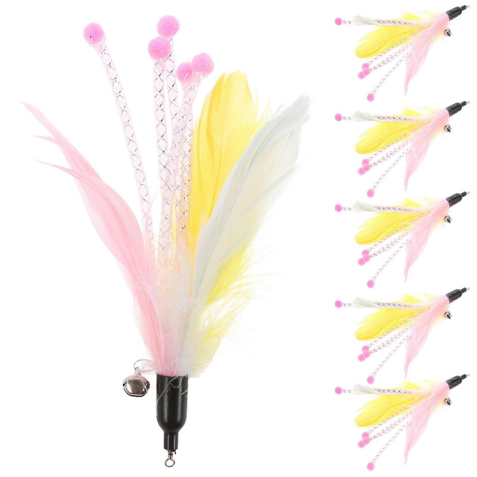 Hunting Instinct Stimulation Plume Cat Wands 8Pcs Durable Interactive Toys