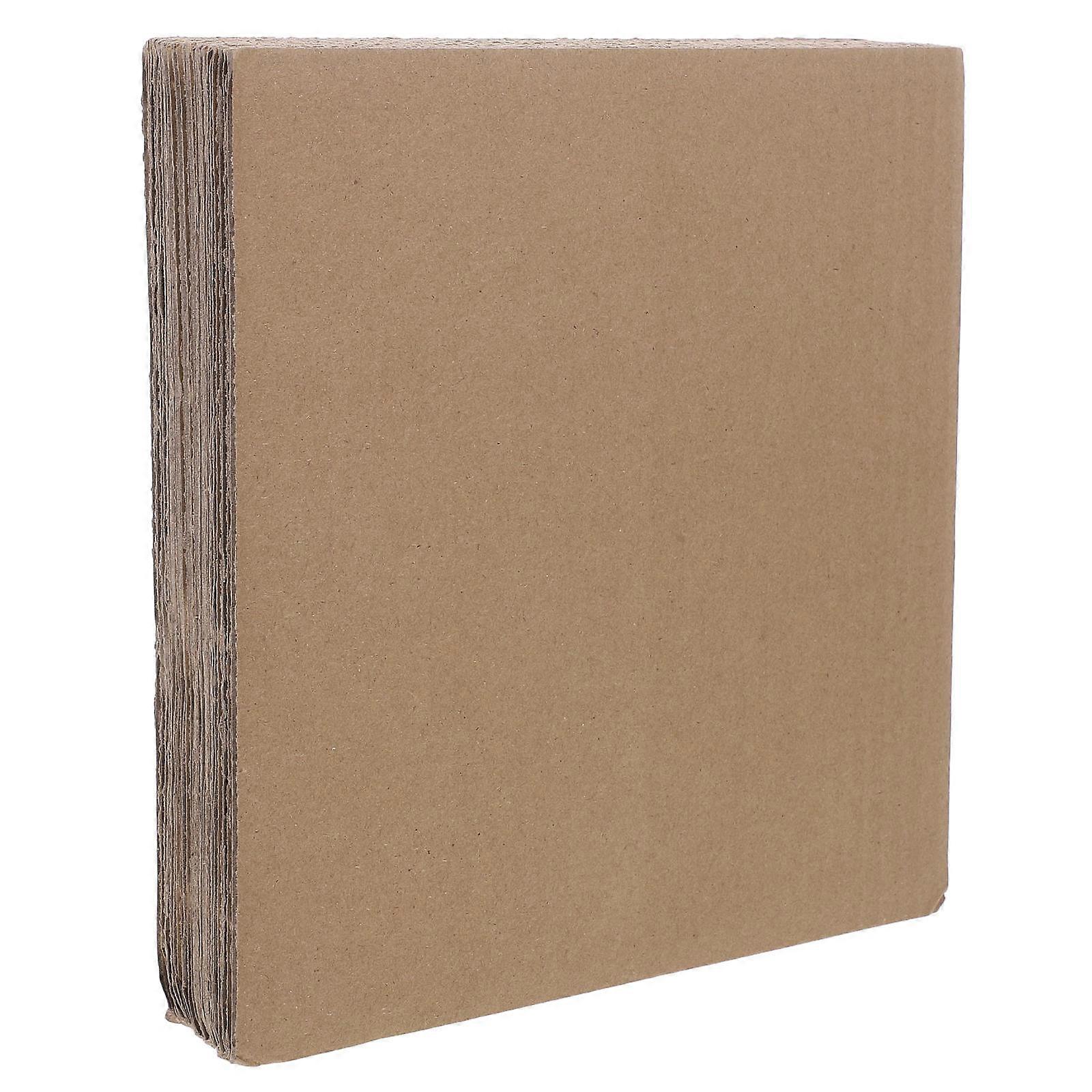 Cardboard Moving Boxes Filler Insert Sheet Pads Stacking Support Light Brown 7.86X7.86X0.16in Long-term Use 12Pcs