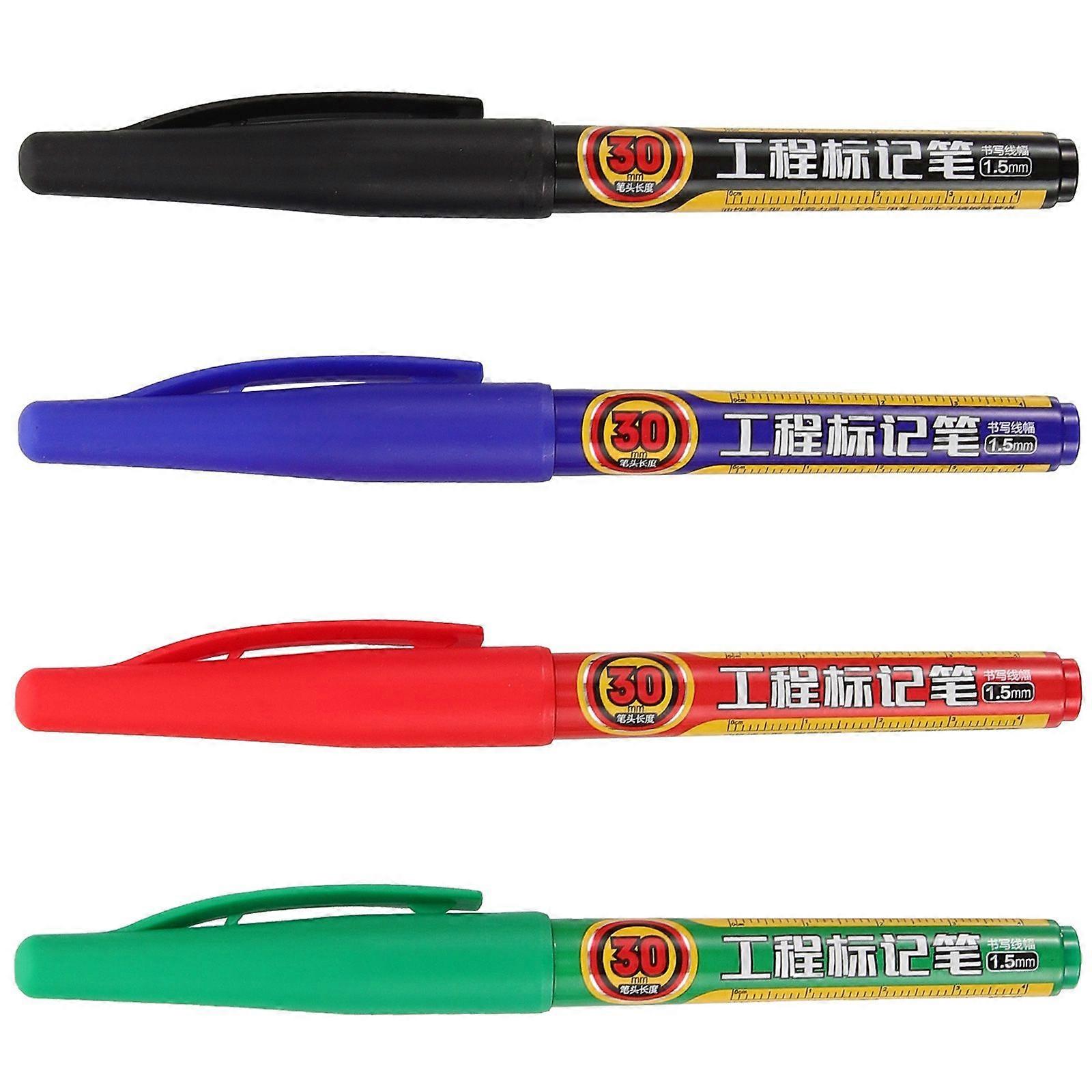 Industrial Marker Tool Woodworking Marking Pen for Hardware Processing Professionals 4Pcs Blue