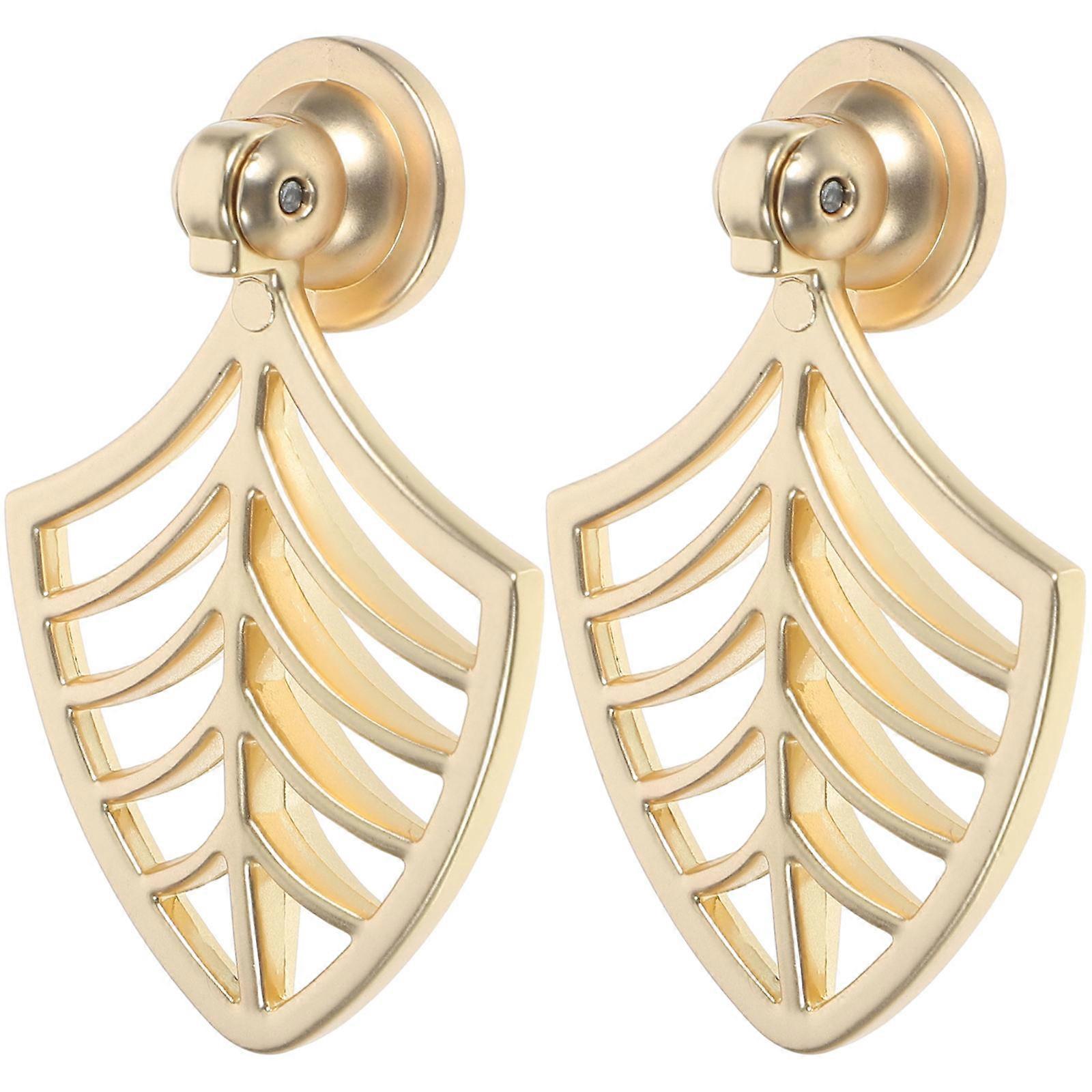 Wardrobe Drawer Knobs Metal Drawer Wardrobe Pulls Leaf Shaped Dresser Pull Decorative Furniture Knobs 6.30X4.00X2.00CM 2Pcs