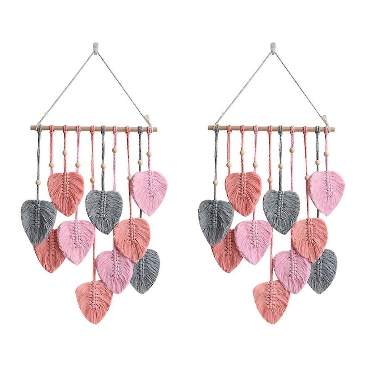 Wall Hanging Boho Room Home Decor Woven Aesthetic Wall Tapestry Pink