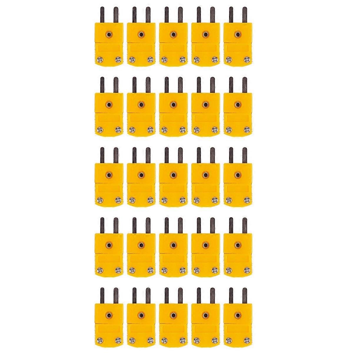 25Pcs RTD Circuits K Type Temperature Sensor Thermocouple Plugs Yellow