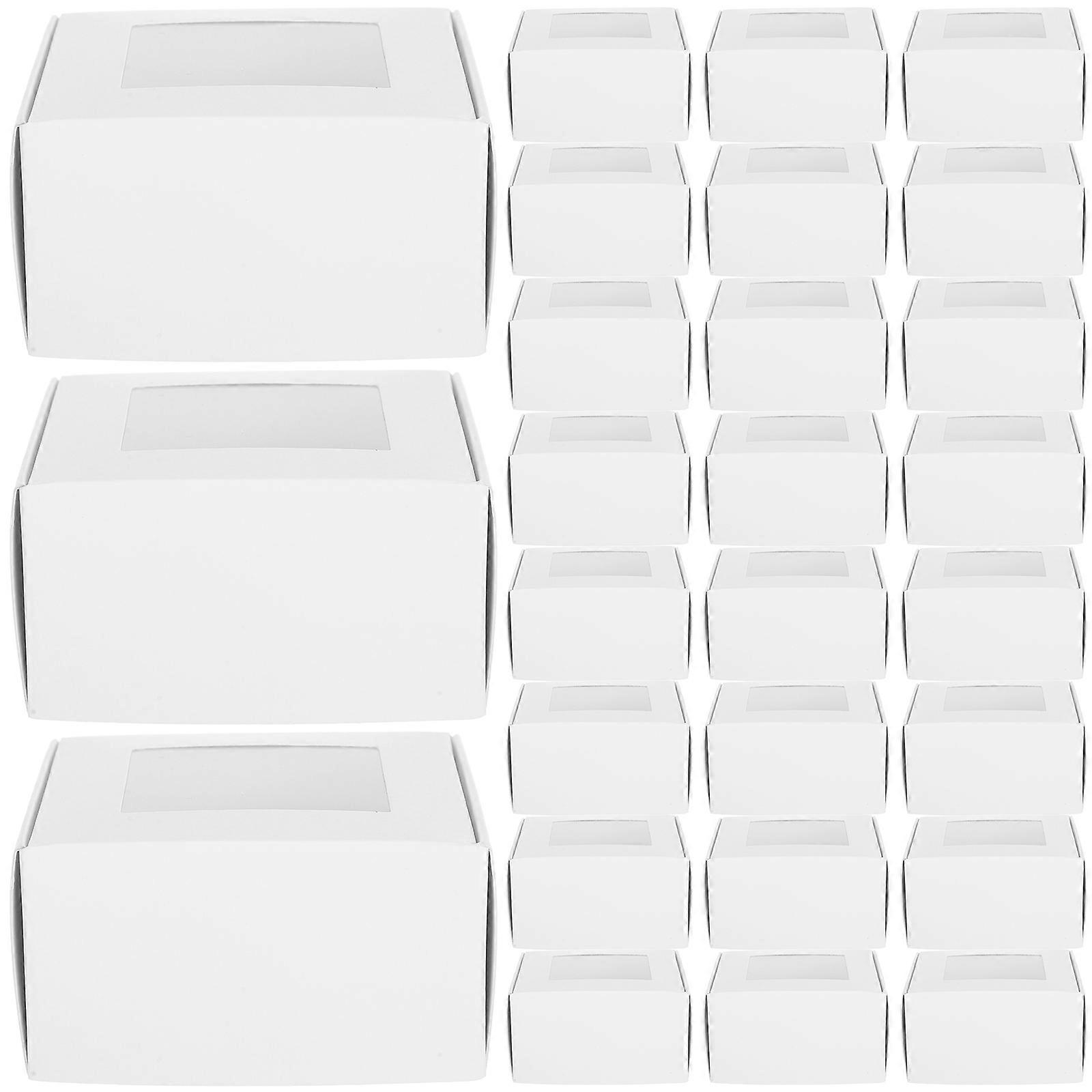 50pcs Clear Window Paper Storage Boxes for Soap Packaging, Party Favors, Treats & Craft Projects – Durable & Material for Gift Presenting