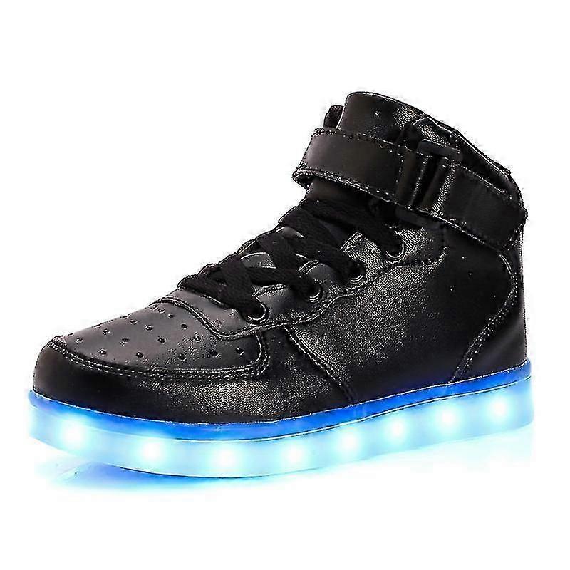 Women's Men's Led Lights Up Trainers High Top Flashing Trainers Usb Charging Lace Up Couples Shoes Tw