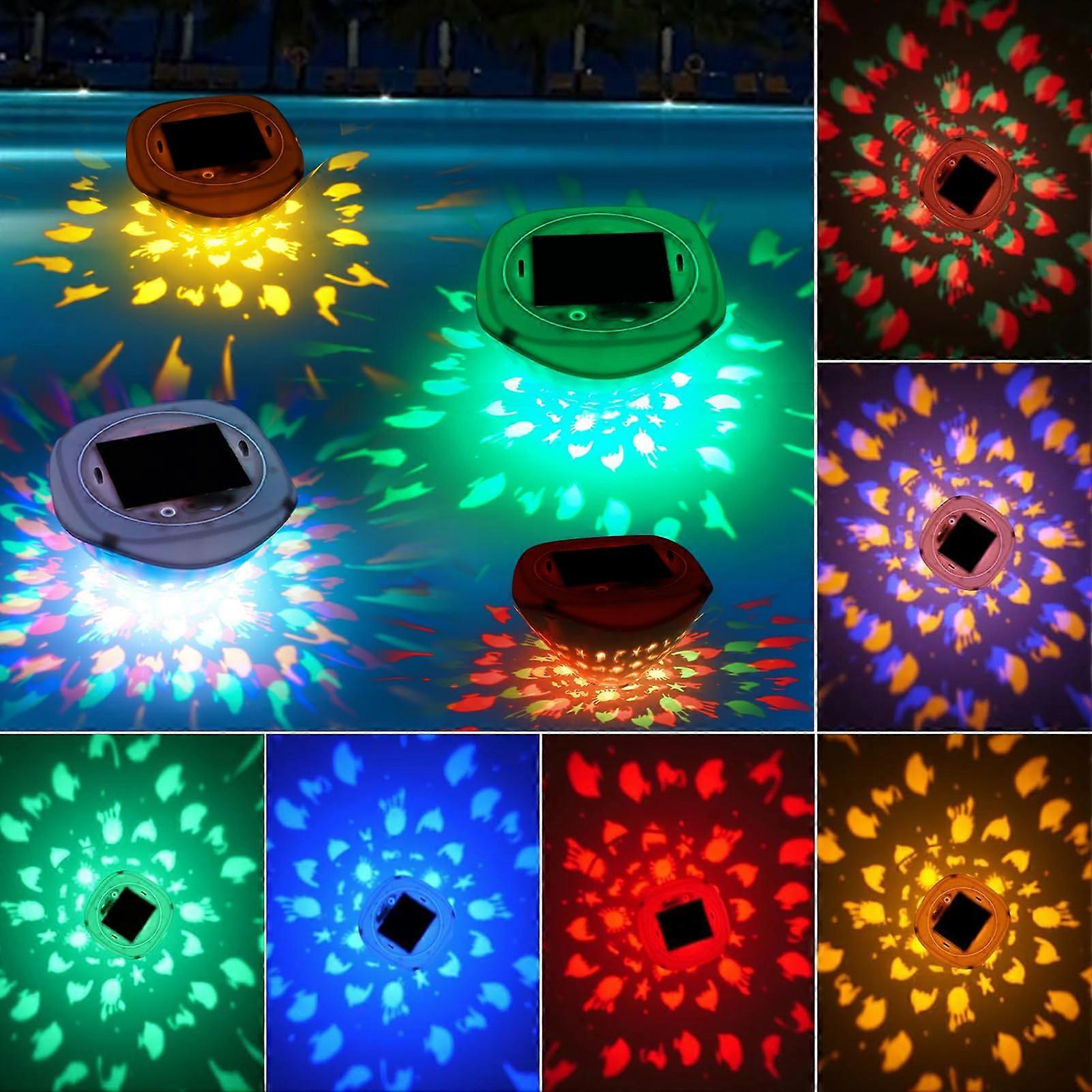 Solar Floating Pool Lights with RGB Colour Changing LED Pond Lighting