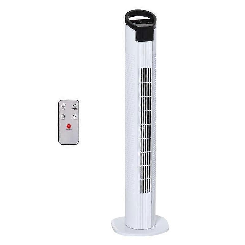 Rootz Tower Fan - Standventilator - PP Kunststoff - Ventilator mit Fernbedienung - Schwarz + Weiß - 20 cm x 78,5 cm