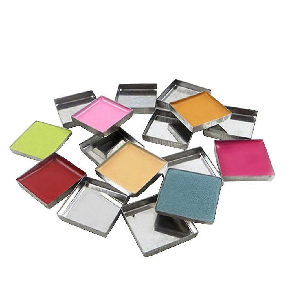 Empty Makeup Pans For Pressed Powders Diy Projects 2.6x2.6x0.5cm Silver 56Pcs