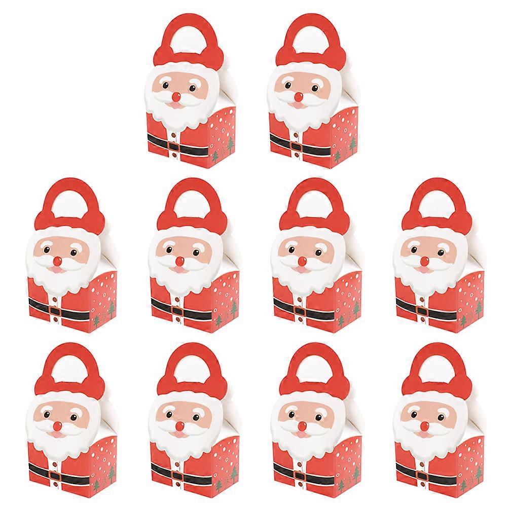 Christmas Cartoon Boxes Party Favors Red Rectangular Storage Case 9*6*18cm 10Pcs