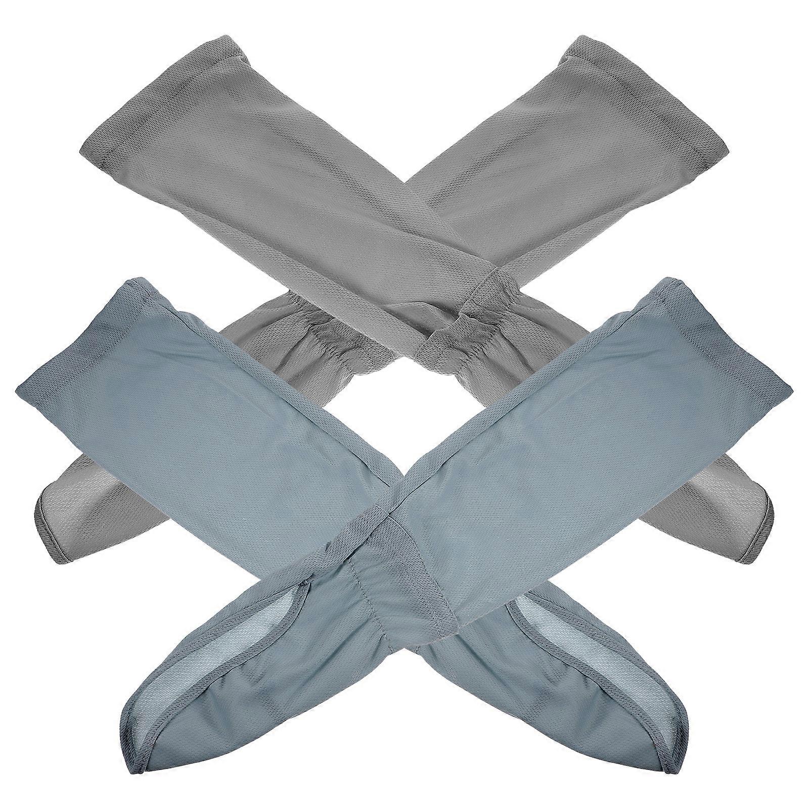 Sun Protection Arm Sleeves Cooling Cycling Arm Sleeves Compression Grey 2Pairs