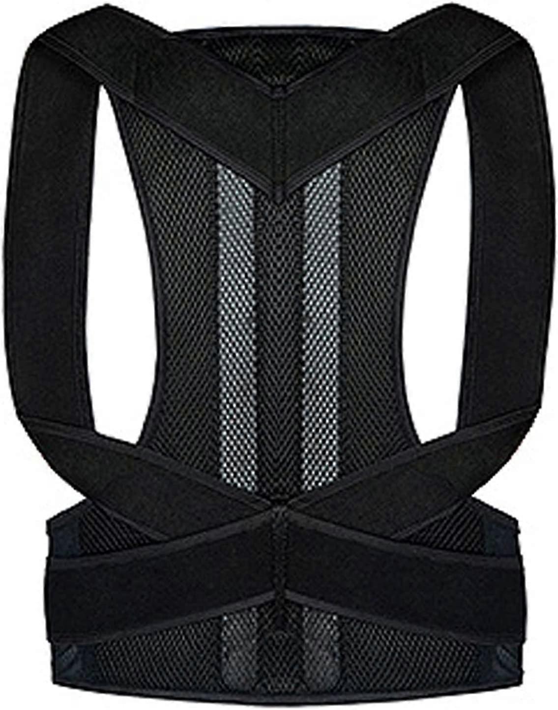 Posture Correction Back Brace for Pain Relief, Adjustable Lumbar Support Belt for Spine, Shoulders, and Clavicle, Unisex, Black XX
