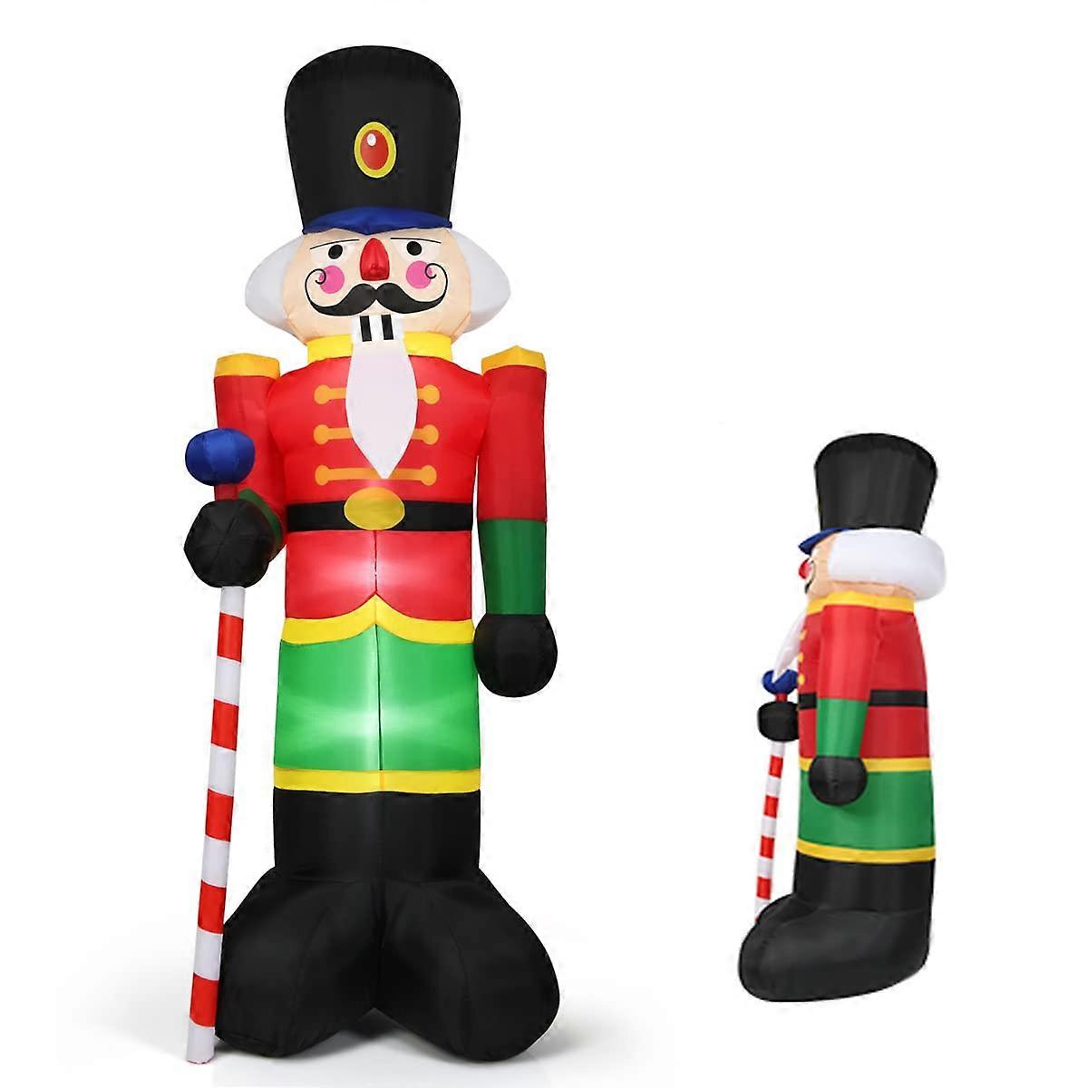 8ft Inflatable Nutcracker Soldier with Blower Sandbags LED Lights for Christmas