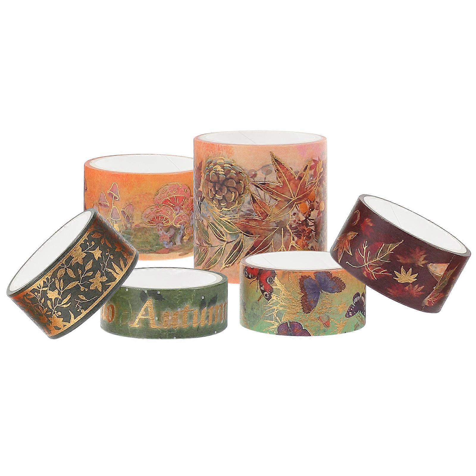 Scrapbook Decorative Tapes Washi Tape Sets Assorted Color 300.00X2.50X0.10cm Notepad 6 Rolls