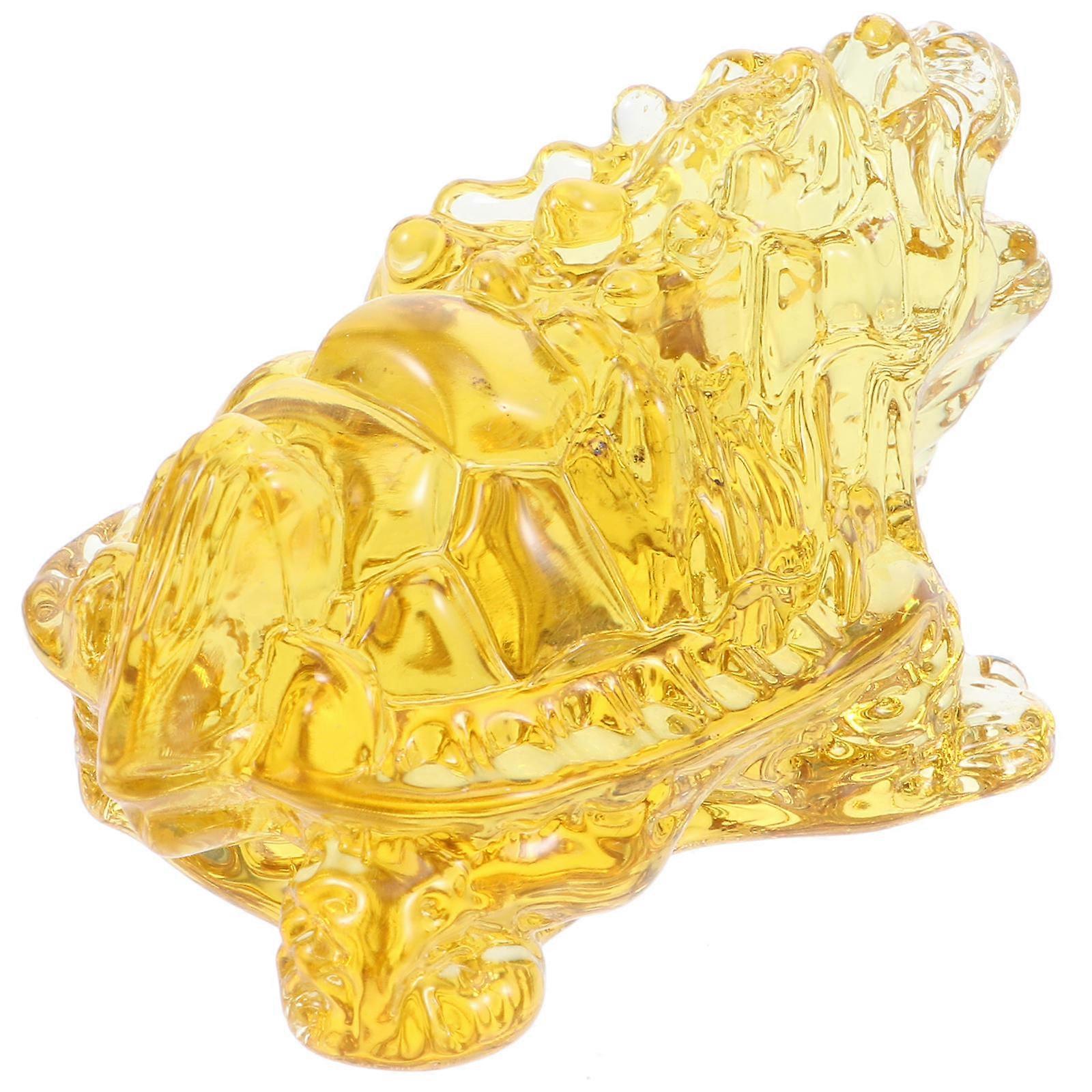Yellow Turtle Statue for Home Prosperity and Longevity 1 Pc