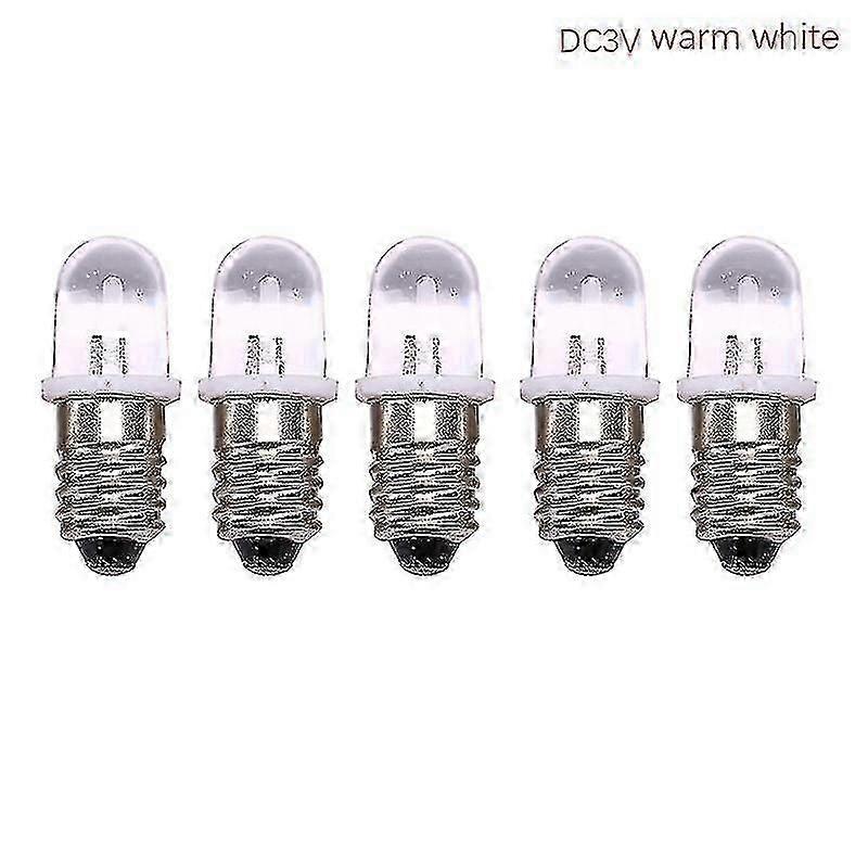 5pcs E10 Led Bulb E10 Dc 3v 4.5v Instrument Bulb E10 Indicator Bulb Old Fashioned Flashlight Bulb xi