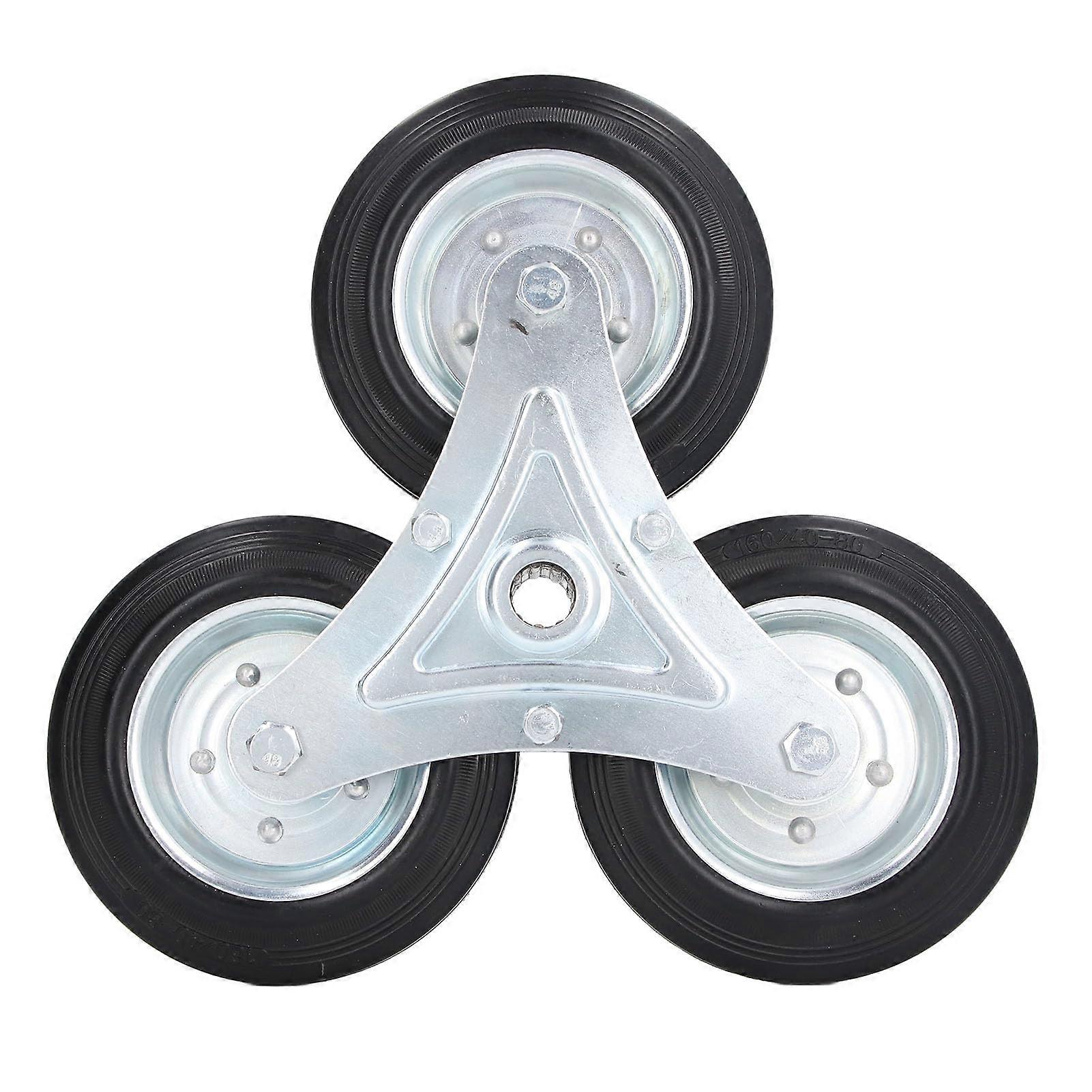 Solid Replacement Wheel for Stairs, Triangular Design, Galvanized Iron Hub, 300 lb Load Capacity, Non-Slip, Durable Movement