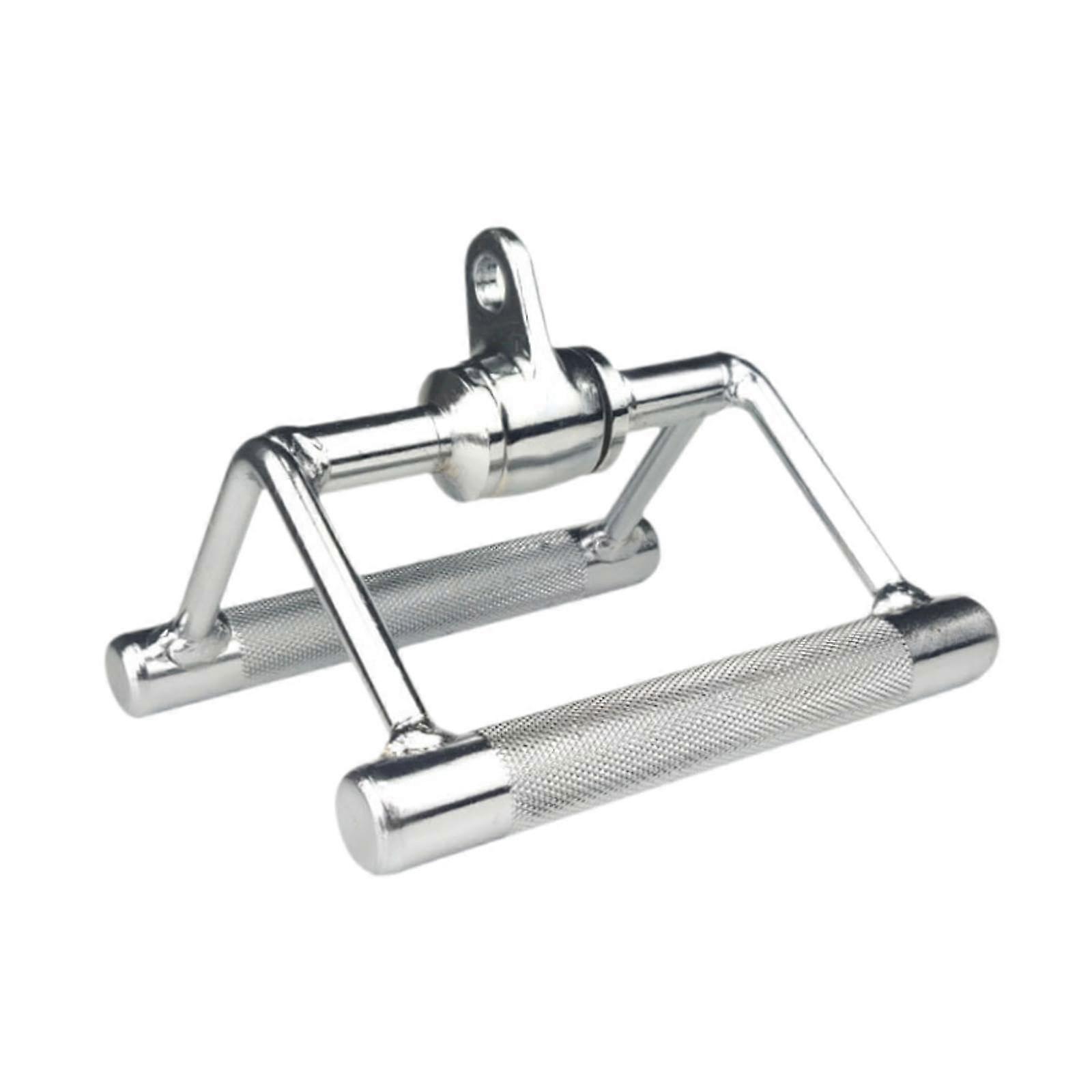 Push Bar Row Handle for Rowing Machine - Portable Silver Pull Up Bar Handle for Back and Triceps Training