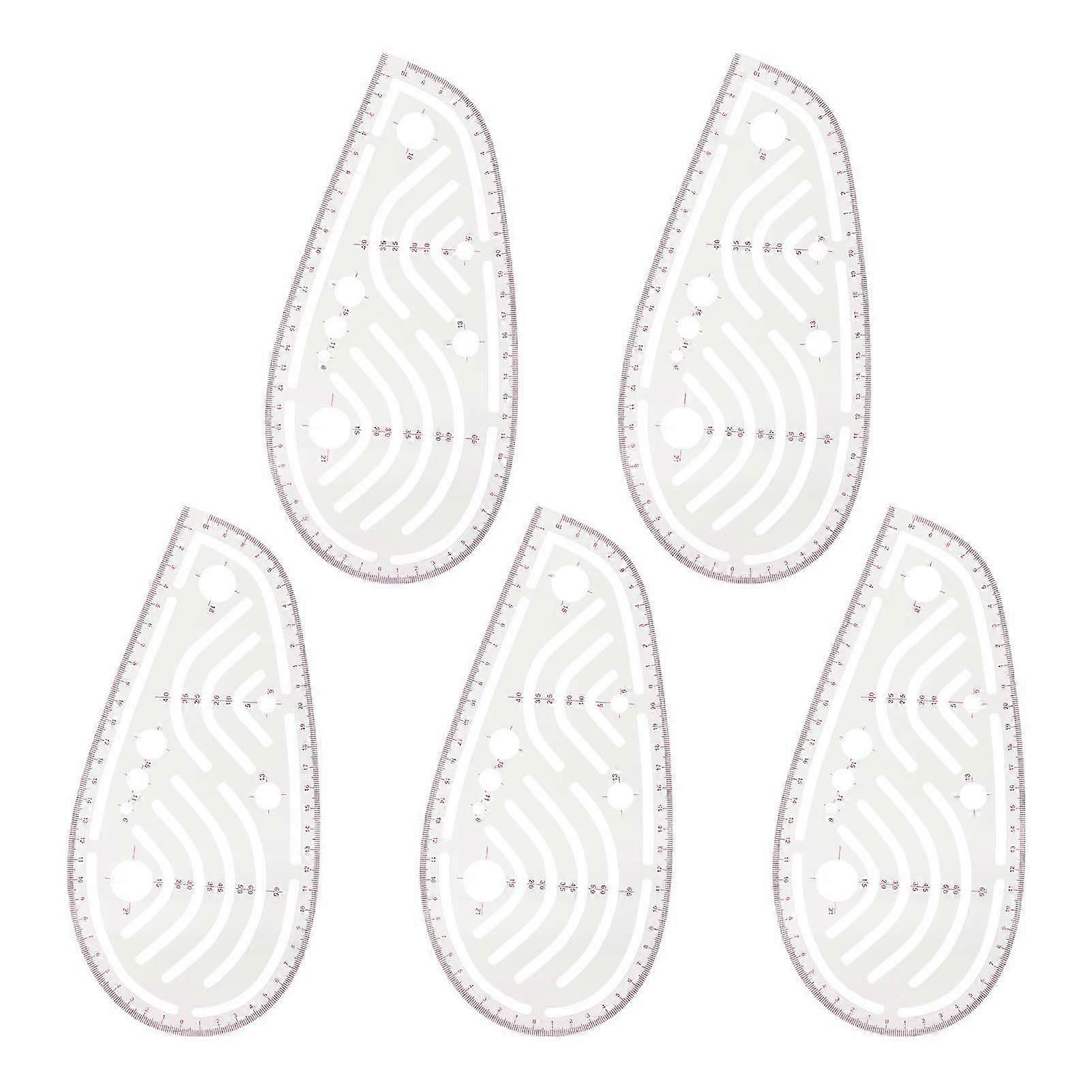 5Pcs Transparent Precision Multifunctional Curve Ruler Set for Beginners Tailors Designers