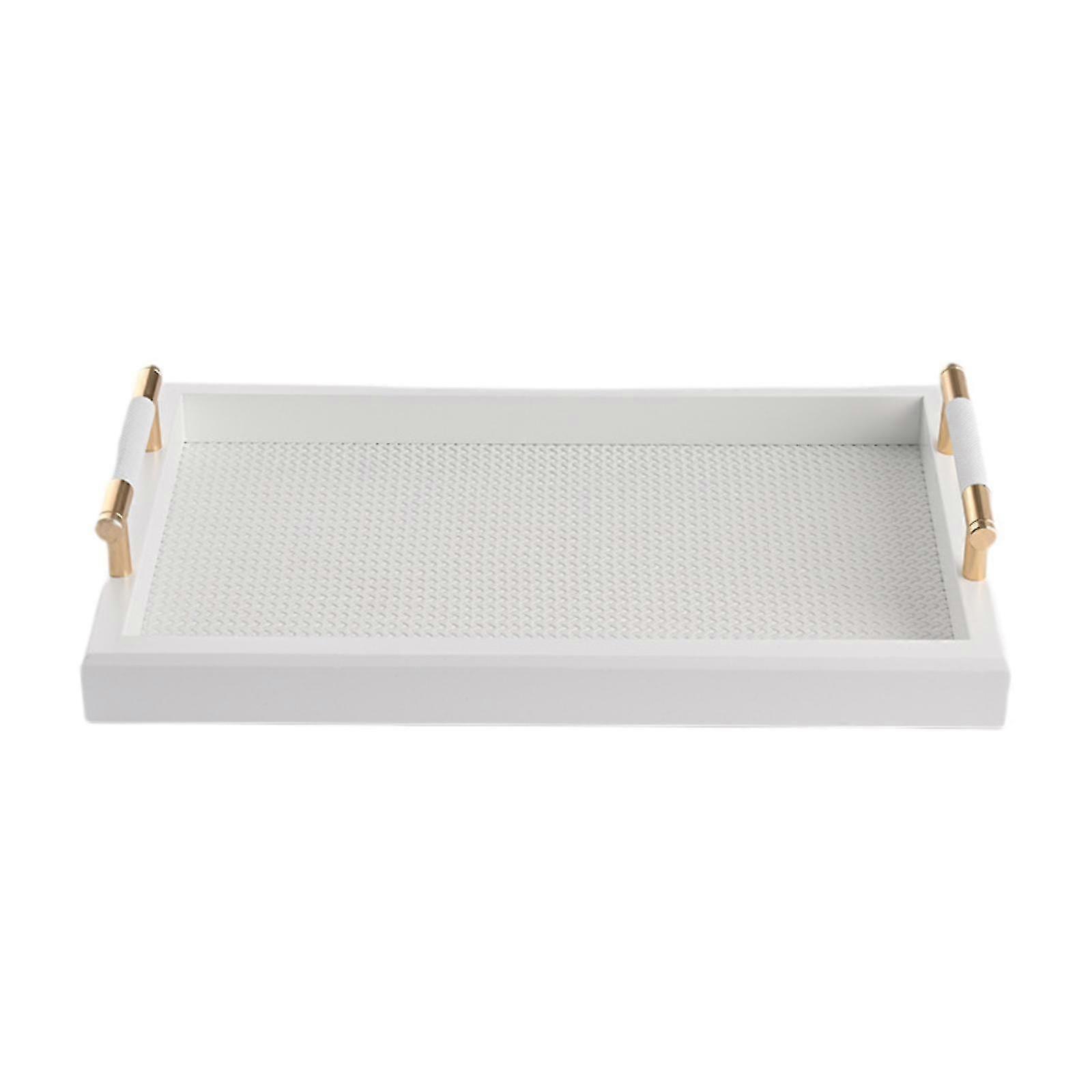 Rectangle Serving Tray with Handle Breakfast Platter for Bedroom Dish Events