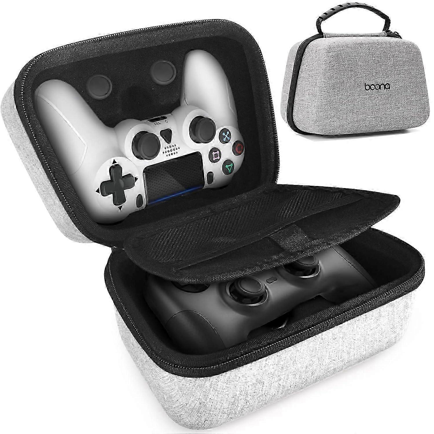 PS5 PS4 Switch Pro Controller Case, Game Controller Carrying Travel Case Compatible with PS-5, PS-4, X-Box, Switch Pro and Other 2 Controllers, Grey