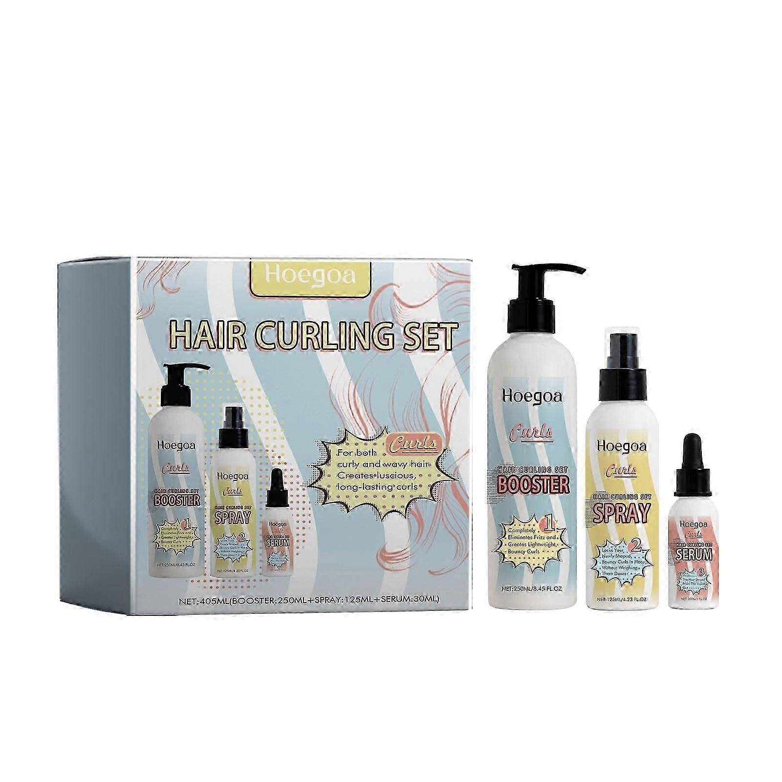 Hoegoa Fluffy Curly Hair Care Set Moisturizing Curly Styling Curly Styling Moisturizing No Shampoo Care