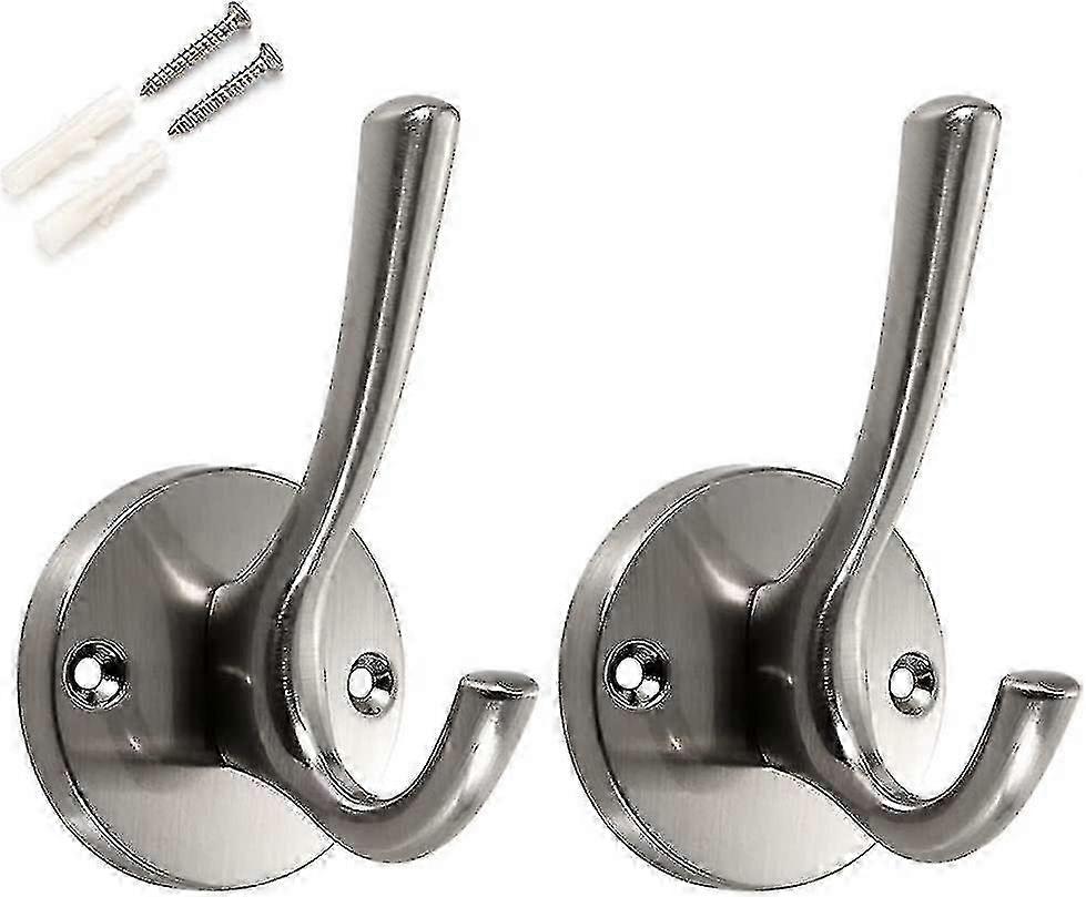 Metal Closet Hooks Hooks For Hanging Coats And Hats (silver) (2pcs)--