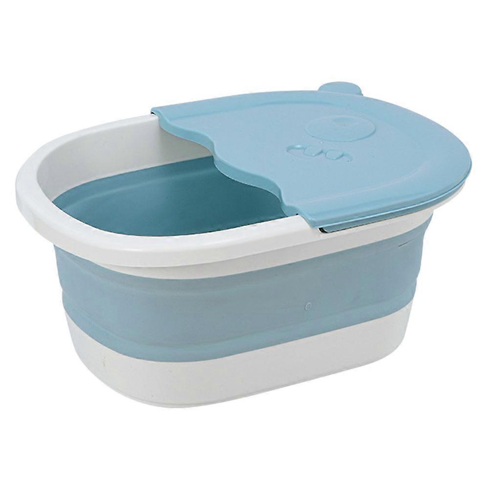 1Pc PP Foldable Feet Washing Basin Massage Household Bucket for Kids (Blue)