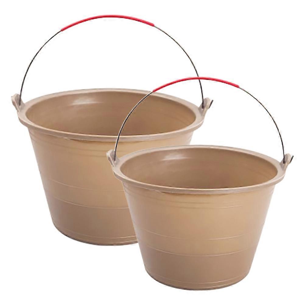 Buckets With Handles Construction Outdoor Work Grey 30.00X30.00X19.00CM Mixing Cement 2Pcs