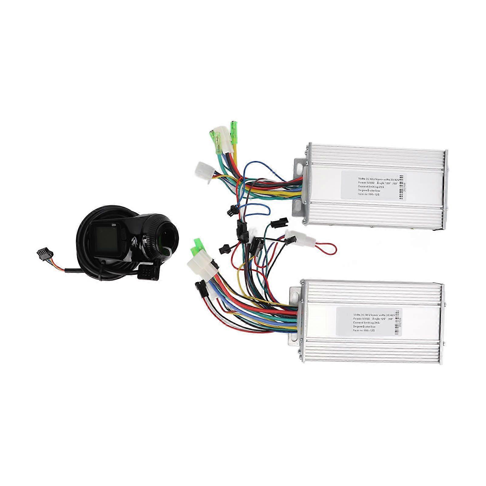 36V/48V 500W Electric Bike Dual Drive Brushless Motor Controller LCD Display Set for Electric ScooterYMQX)