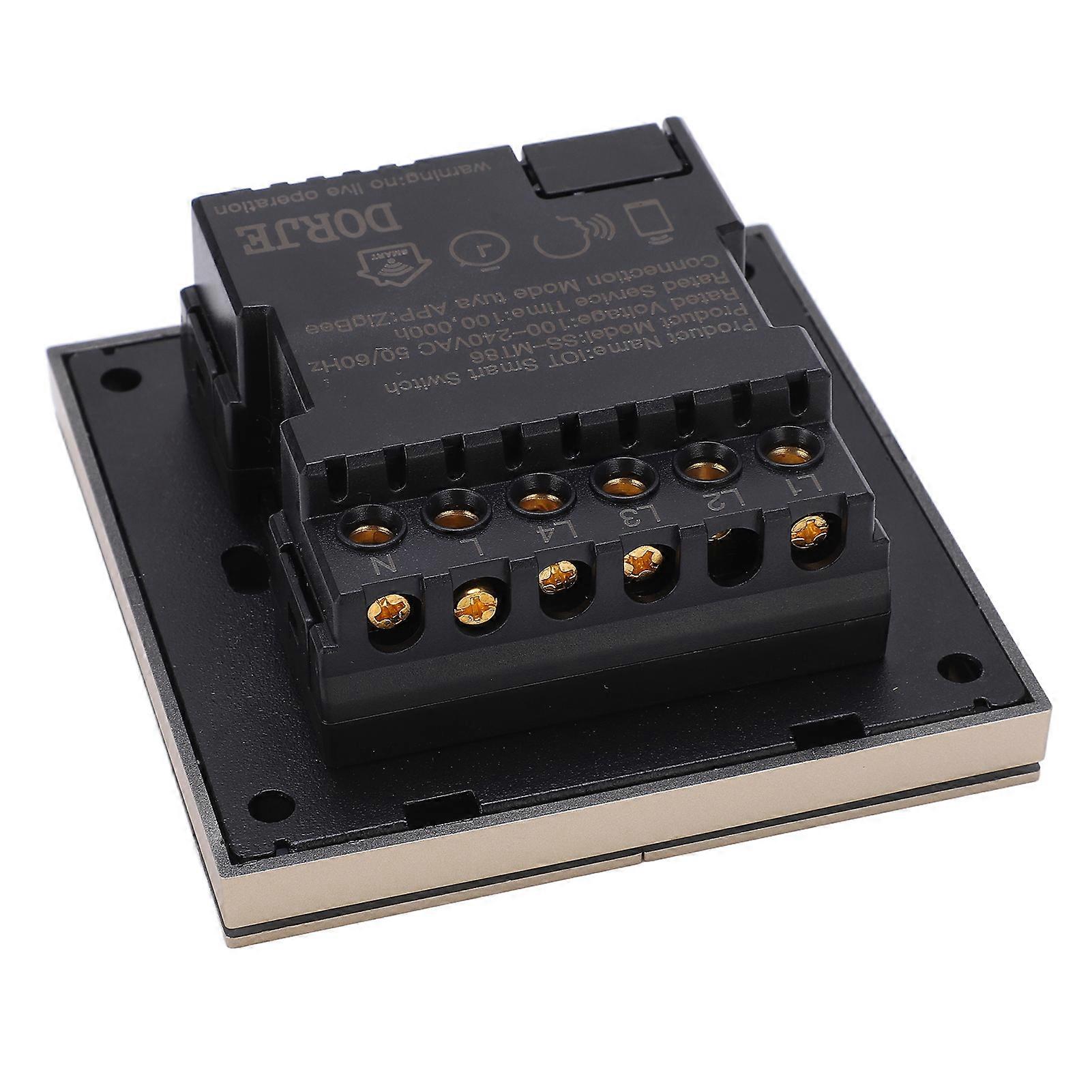 4 Gang Smart Light Switch for Tuya for ZigBee Phone Voice Timing Manual Control Wireless Scene SwitchGold