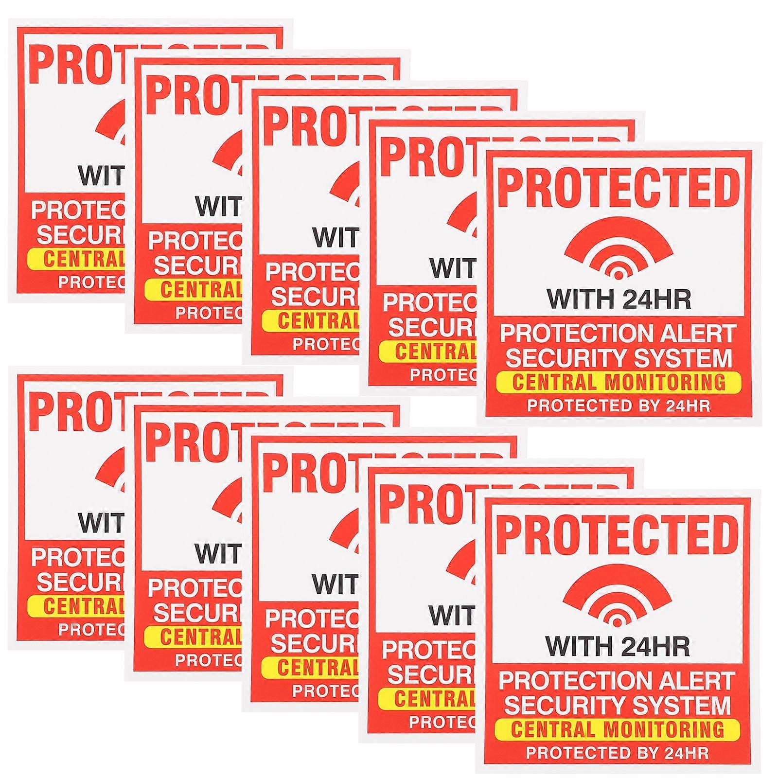 30 Sheets of Household Window Warning Sticker Protection Alert Security System Window Sign Sticker