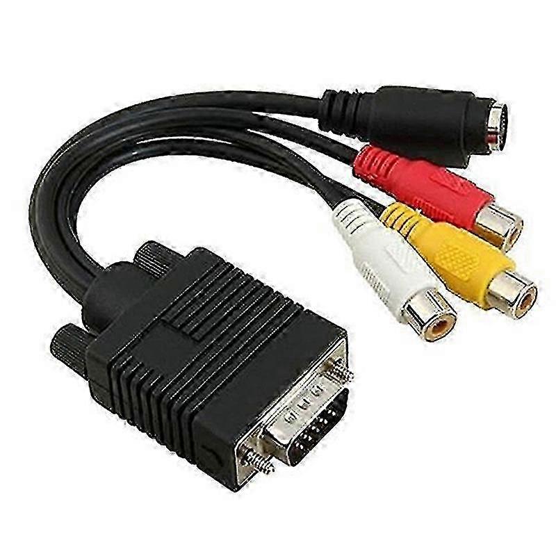 VGA ל-S-Video 3 RCA מרוכב AV טלוויזיה החוצה מתאם ממיר כבל למחשב או מחשב נייד