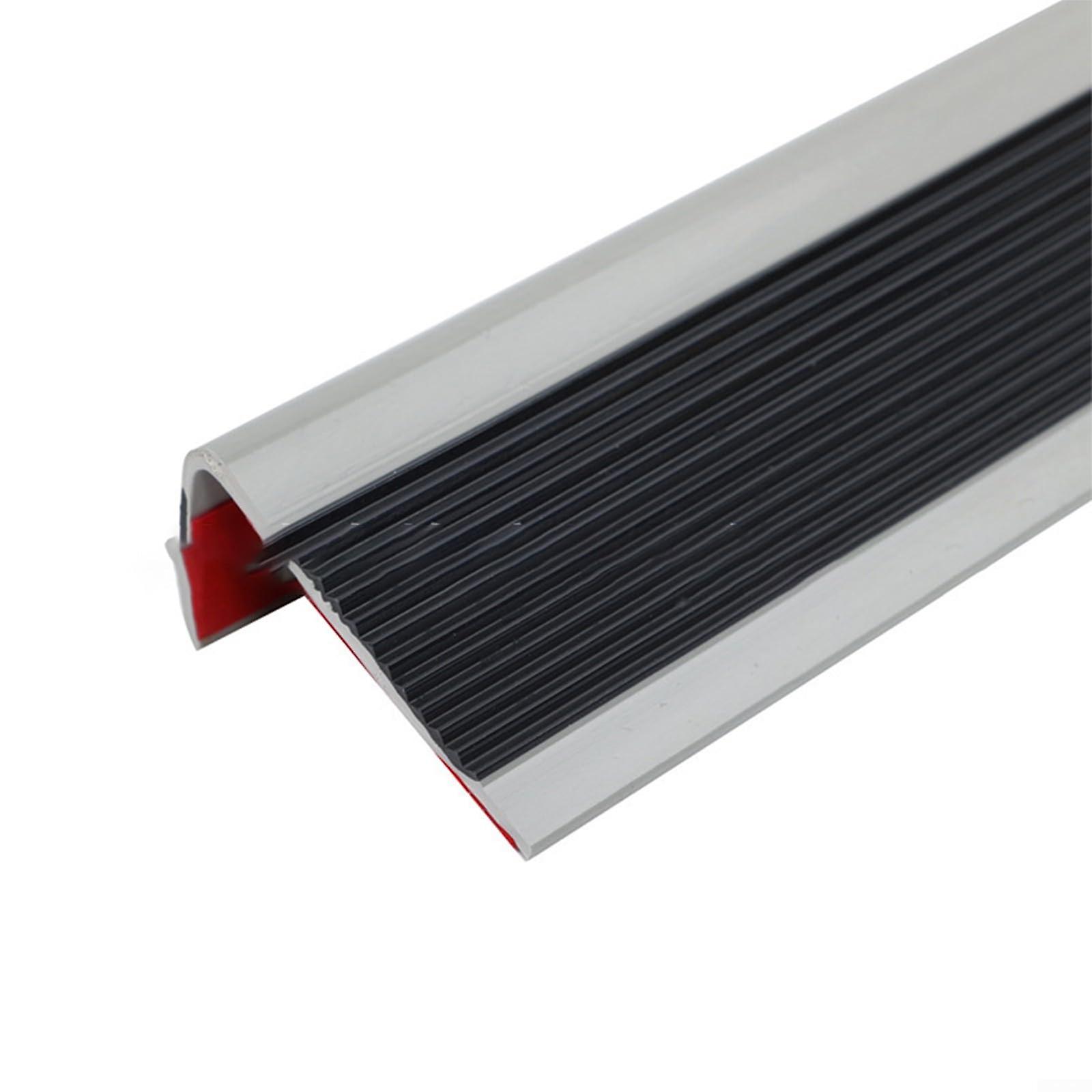 Non-Slip Stair Edge for Enhanced Safety in Homes with Seniors and Children, Black, Durable Rubber Material