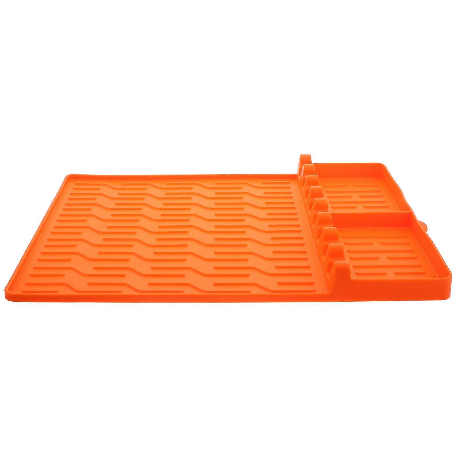 Silicone Grill Mat High Temp Resistant Outdoor BBQ Griddle Multi Purpose Kitchen Baking Surface Durable Orange Design Grease Management
