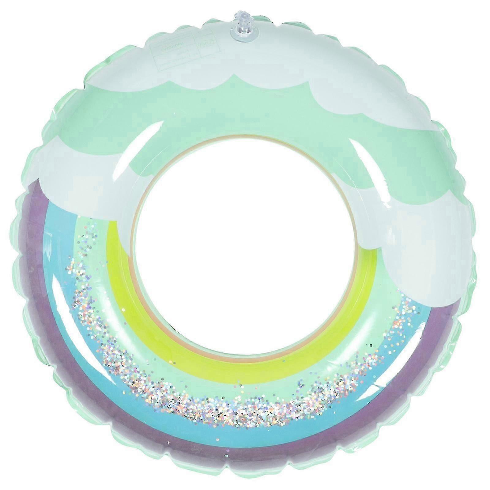 Floating Swim Ring Rainbow Cloud Pattern Swimming Ring Inflatable Swim Ring
