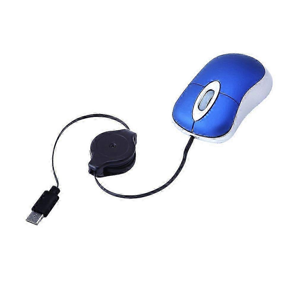 Retractable USB C Corded Mouse for Kids - Compact 1000 DPI Mouse with Small Design, Perfect for Children and Travel