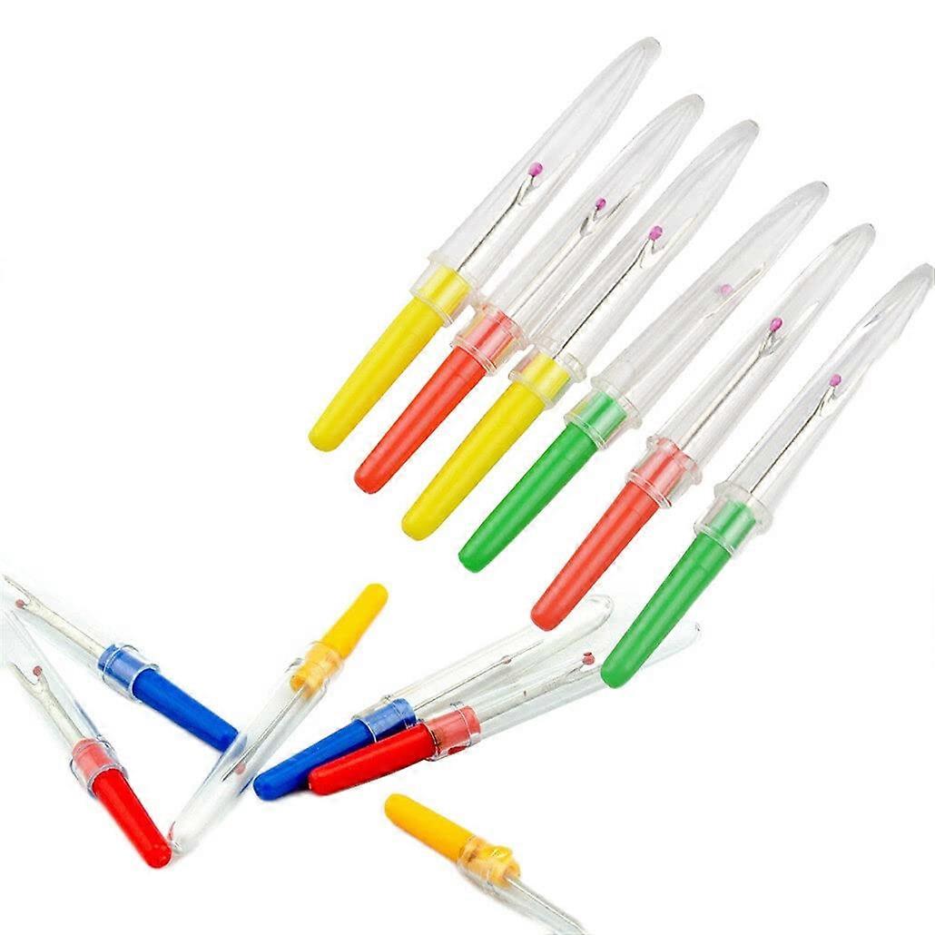 Reusable Sewing Stitch Thread Remover Seam Rippers Pack of 6 with Plastic Handles in Random Colors
