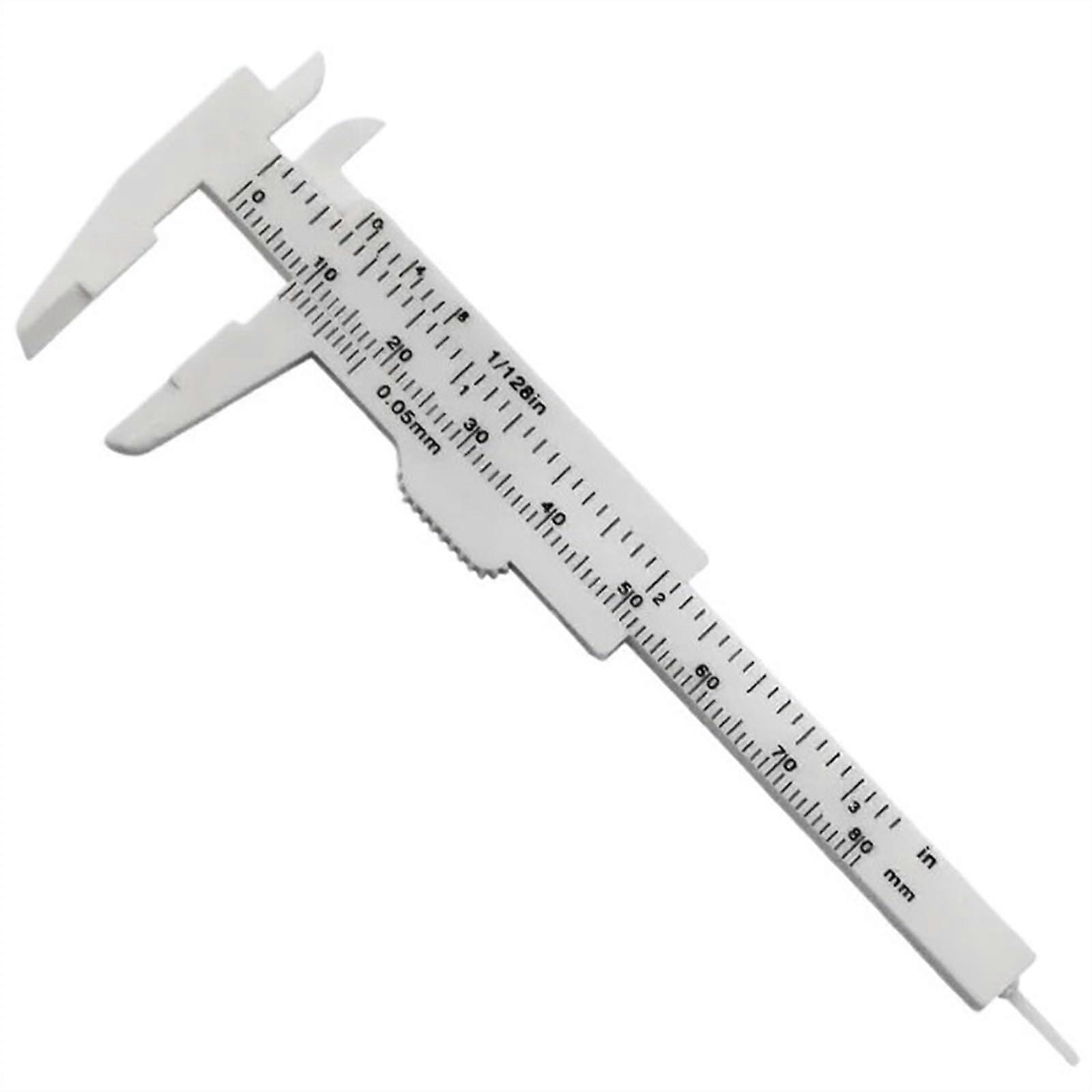 1PC 080mm Double Scale Plastic Vernier Caliper Student Measuring Gauge Micrometer Measuring Ruler Inner Diameter Depth Meter (Size: D)