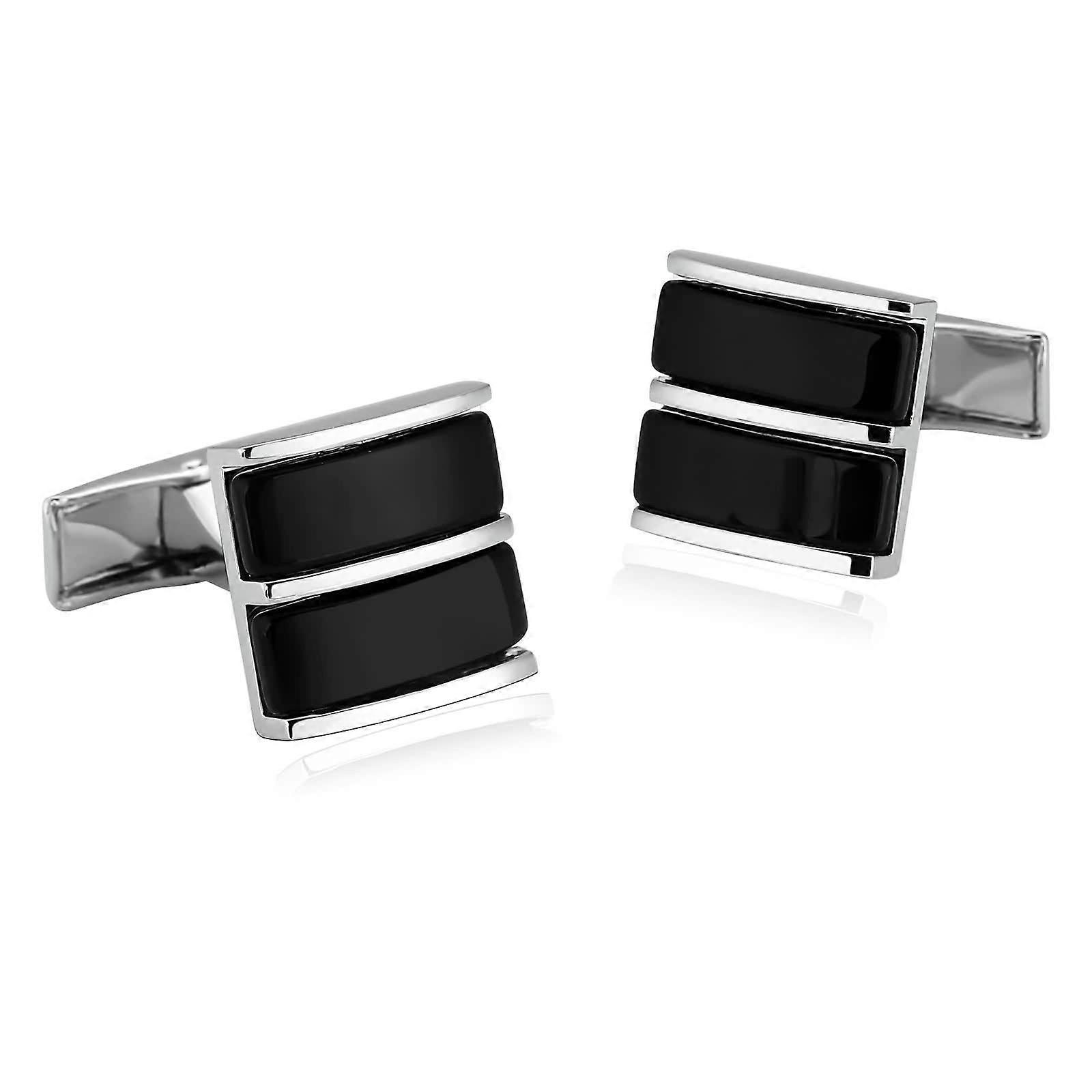 Silver Cufflinks for Men Set, Square Shirt Accessories 1.5X1.5CM