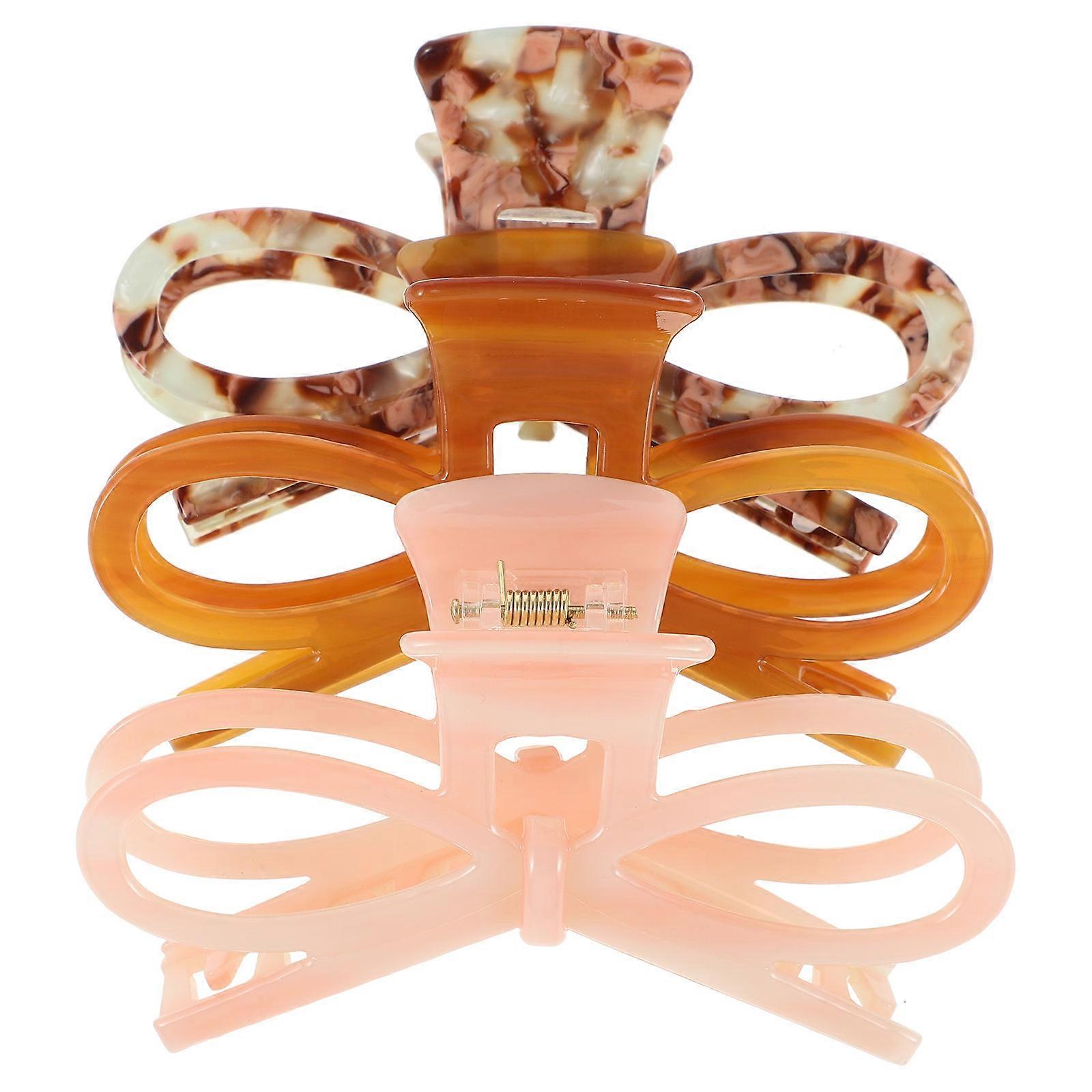 a refined and professional product description for your **3pcs Bow Hair Claw Clips**:
### **3PCS Bow Hair Claw Clips – Elegant Hollow Bowknot