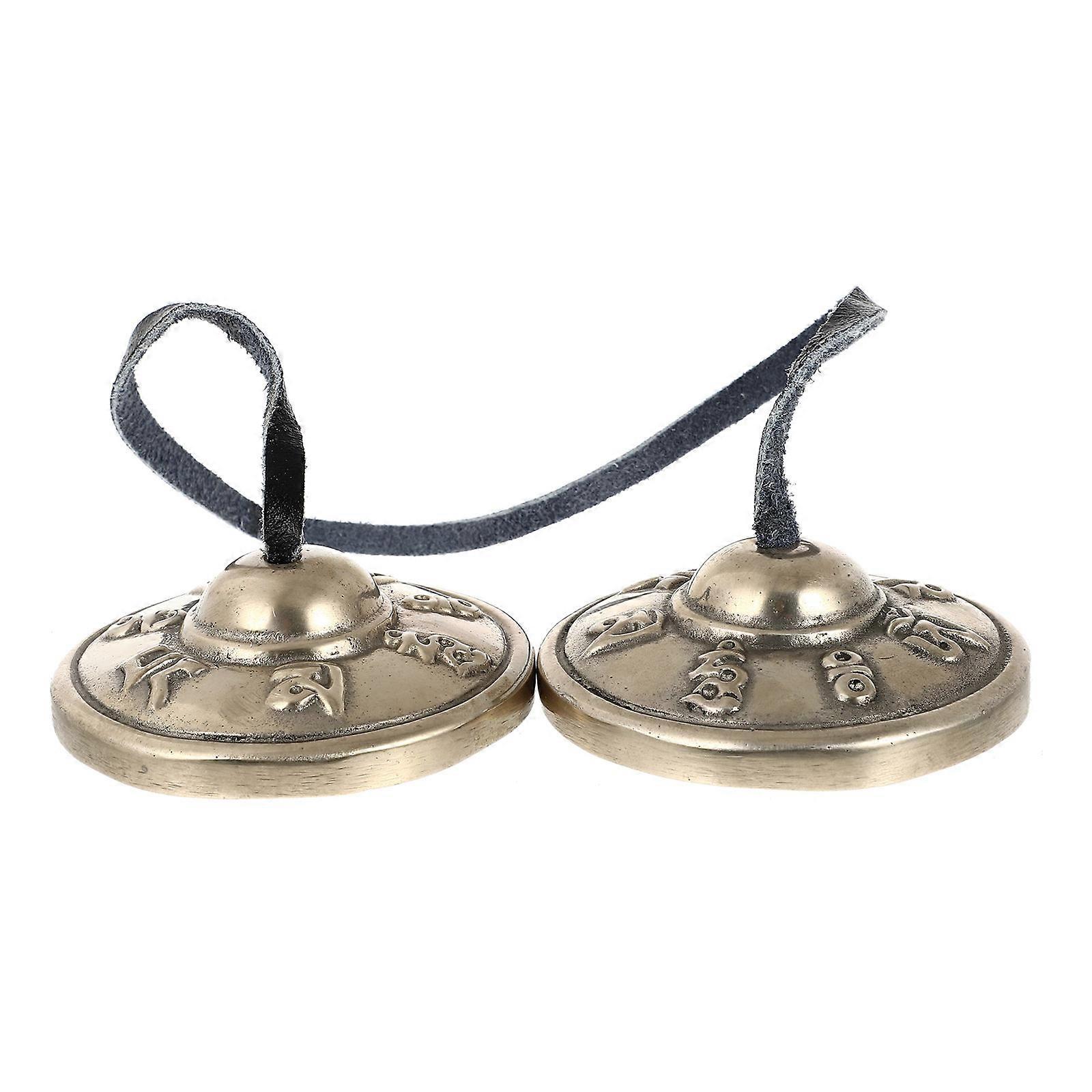 Handmade Copper Cymbals Bell for Buddhist Yoga Meditation and Percussion Instrument Use