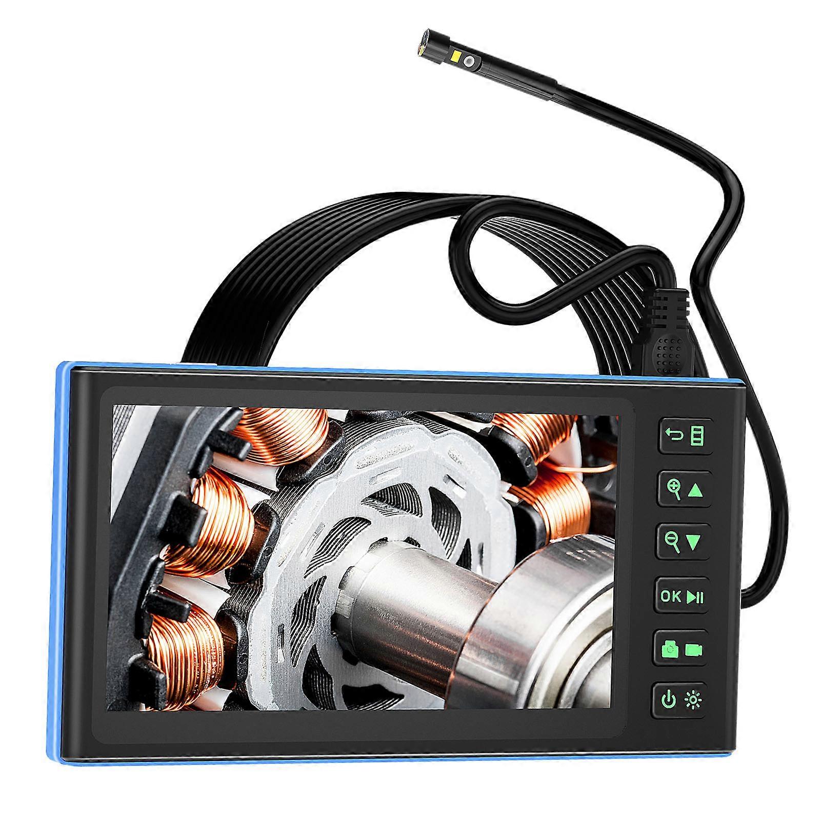 Dual Camera Endoscope with 7-inch IPS Color Screen Borescope with 7 LED Lights 1080P Photos Videos Snake Camera IP67 Waterproof 2 Million Pixels Insp