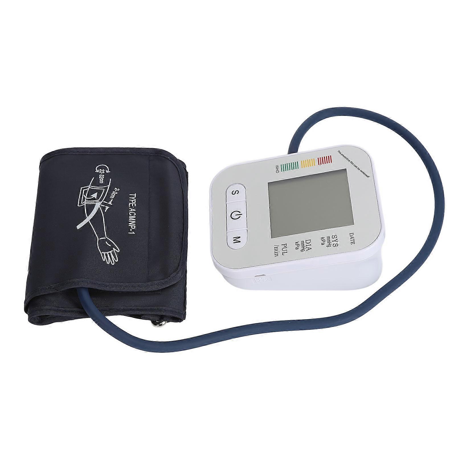 Blood Pressure Machine High Accuracy Upper Arm Type Automatic Blood Pressure Measuring Monitor Silver Panel Without Voice