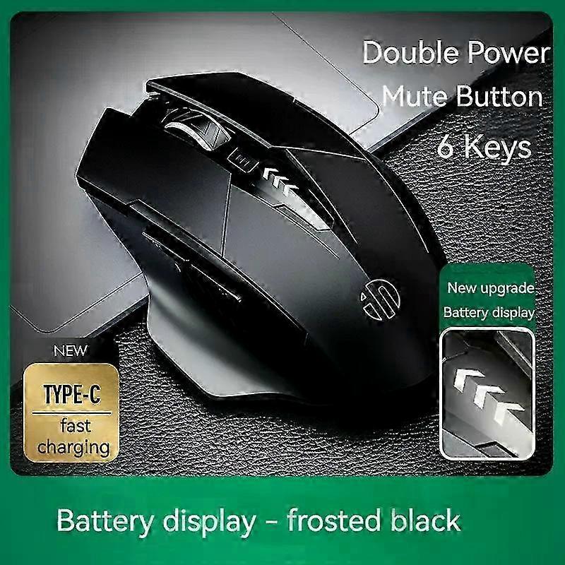 Wireless Mouse for Office Use - Rechargeable 2.4G Silent Mouse with 6 Efficient Buttons for Laptop and Tablet PC