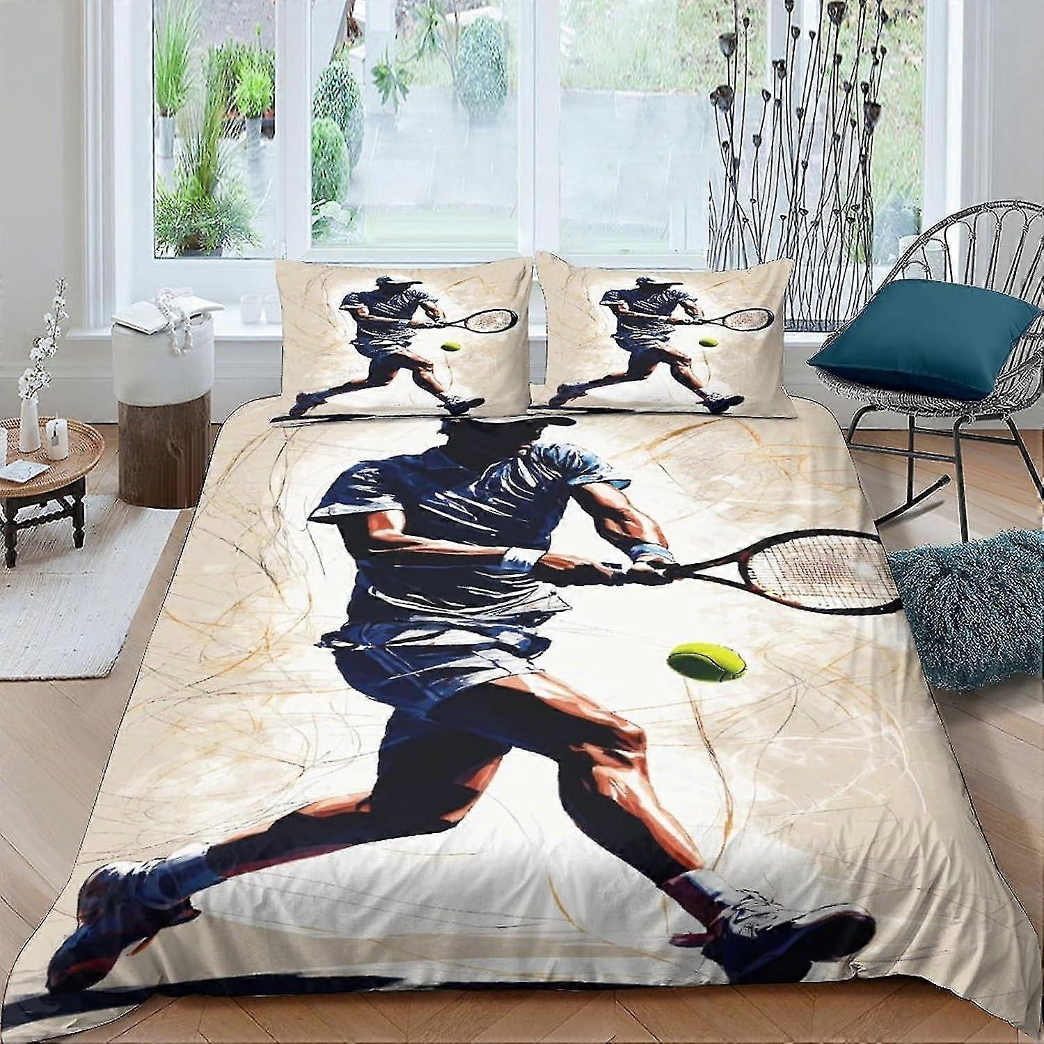 Set di biancheria da letto in microfibra con stampa 3D e federa, invernale morbido con chiusura a cerniera