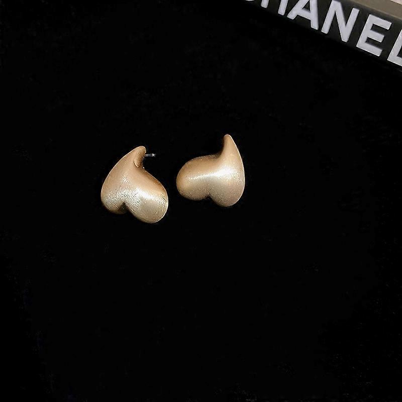 Love Heart Dangle Earrings Silver Needle Korean Style