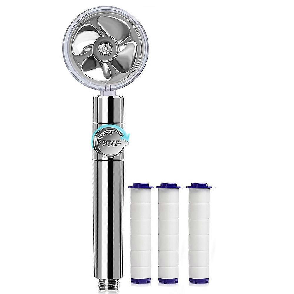 Handheld Propeller Shower Head High Pressure Adjustable Water Flow Propeller