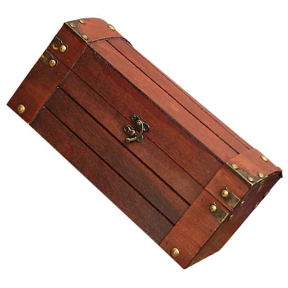 Wooden Keepsake Box Jewelery Storage Case Antique Style 30X15X15CM Photography Prop 1Pack