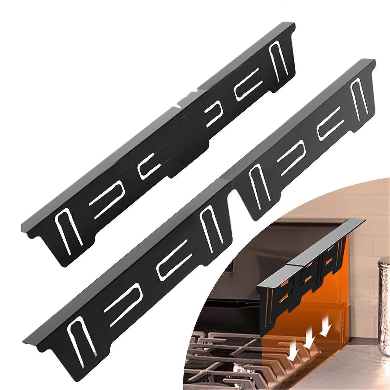 Kitchen stove gap cover, heatresistant retractable range, black.